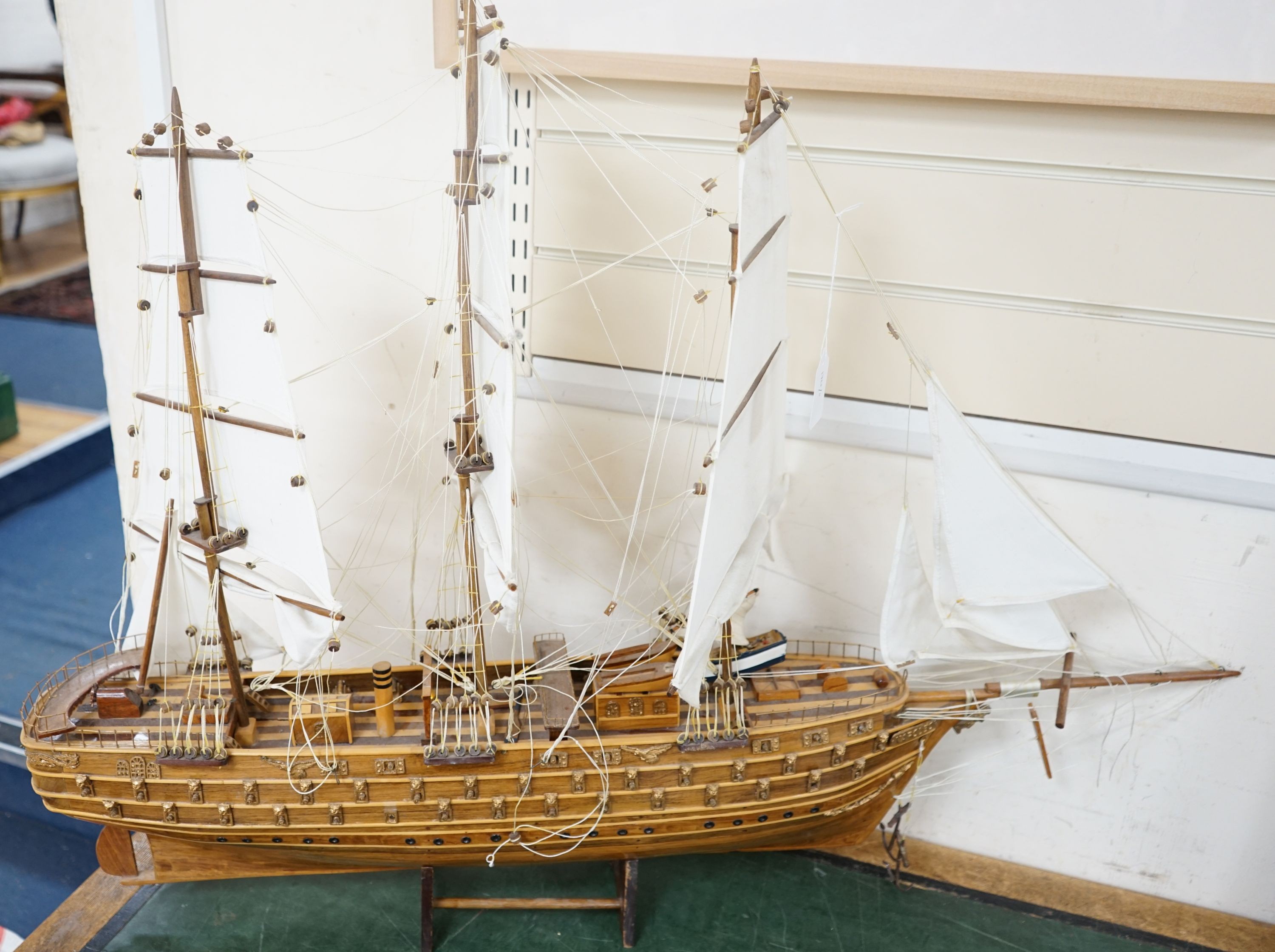 A large model of a ship titled ‘Napoleon’, 99cm